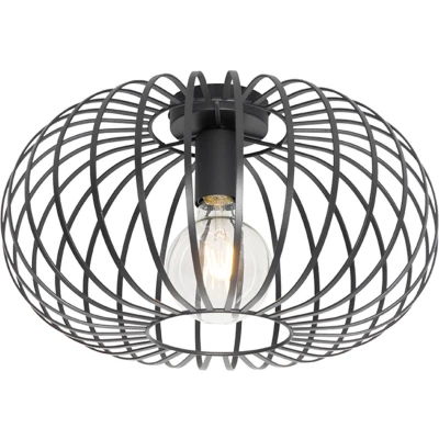 Afbeelding van QAZQA Design plafondlamp zwart 39 cm Johanna