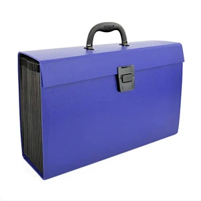 Afbeelding van Rapesco 1553 19 vakkenmap aktetas, blauw