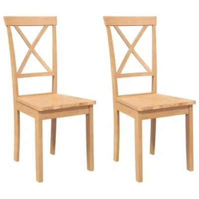 Afbeelding van vidaXL Eetkamerstoelen 2 st massief hout rubber