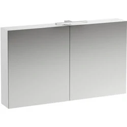 Afbeelding van LAUFEN Base spiegelkast met 2 deuren, LED verlichting glanswit