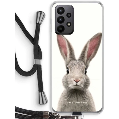 Afbeelding van Case Company® hoesje met Koord geschikt voor Samsung Galaxy A23 Daisy Telefoonhoesje Zwart Bescherming aan alle Kanten en Over de Schermrand