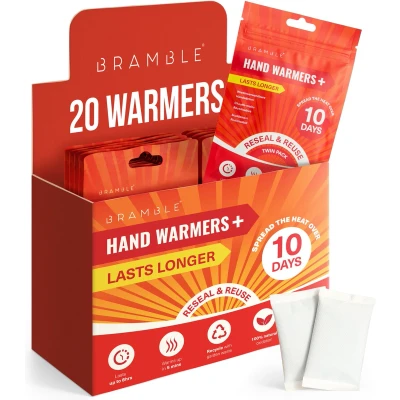 Afbeelding van BRAMBLE 20 Handwarmers Herbruikbaar (8 uur warmte over 10 dagen) Warmtepads voor Handschoenen, Fietsen, Golf