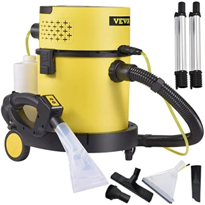 Image de VEVOR Aspirateur Eau et Poussières 4 en 1 Multifonctionnel PP 20 L 1200 W 2 CV Filtre HEPA éponge 17 kPa avec Télécommande 5 Brosses Câble 4,5 m Tuyau 1,5 pour Maison Garage 45x39x56,5 cm