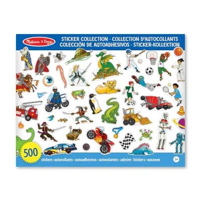 Afbeelding van Melissa &amp; Doug Stickercollectie, meer dan 500 stickers met dinosaurus thema, voertuigen, avonturen, enz., activiteitenboeken, knutselwerk voor meisjes en jongens van 3, 4, 5, 6, 7 jaar