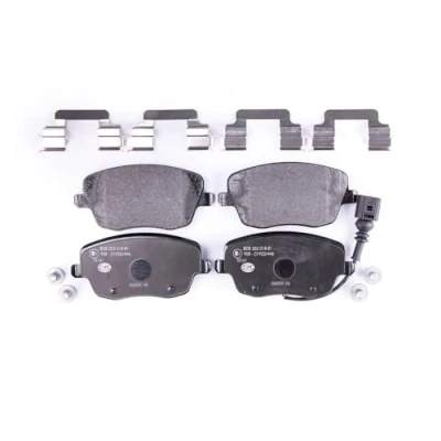 Afbeelding van HELLA 8DB 355 018 811 Remblokkenset Met slijtage waarschuwingscontact remzadelschroef toebehoren VOLKSWAGEN: Polo IV Hatchback, Saloon