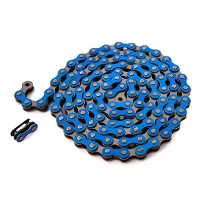 Afbeelding van KHE BMX Ketting Fixie 112 schakels links 1/2&quot; x 1/8&quot;, slechts 385 g, met I4 diefstalbeveiliging, vele kleuren, blauw