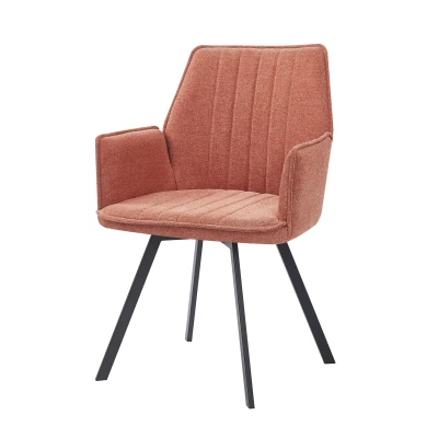 Afbeelding van Louise draaibare eetkamerstoel rood/blush