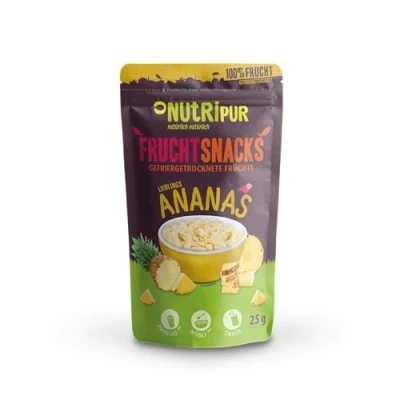 Afbeelding van Gevriesdroogde ananasbits 100 g grote smoothie stukken, ontbijtgranen, pap topping gevriesdroogd fruit zonder toegevoegde suiker gedroogde ananas van NutriPur