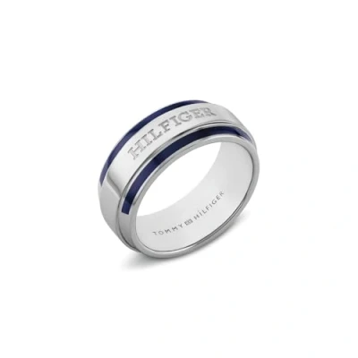 Afbeelding van Tommy Hilfiger Parker Ring silvercoloured/blue, Heren, Maat: 62, Silver coloured/blue