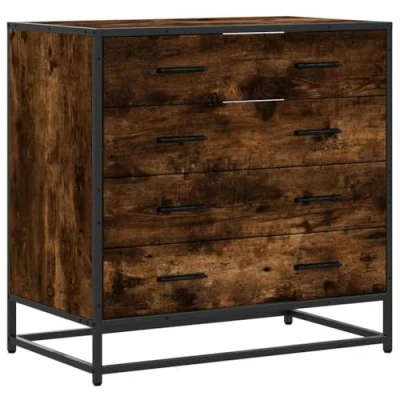 Afbeelding van vidaXL Ladekast 70x41x70 cm bewerkt hout gerookt eikenkleurig
