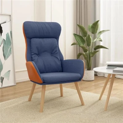 Afbeelding van vidaXL Relaxstoel stof en PVC blauw