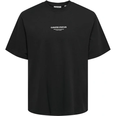 Afbeelding van Only &amp; Sons T shirt Onscurated Rlx Print Ss Tee 22030925 Black Mannen Maat XXL