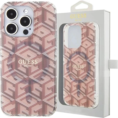 Afbeelding van Guess IML GCUbe MagSafe hoesje voor iPhone 15 Pro roze