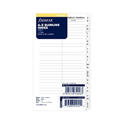 Afbeelding van Filofax 131653 navulverpakking voor indexorganizer, 2 letters, wit