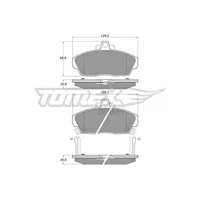 Afbeelding van TOMEX brakes TX 11 51 Remblokkenset Vooras Met akoestische slijtagewaarschuwing HONDA: CIVIC 7 Hatchback, 6 Fastback