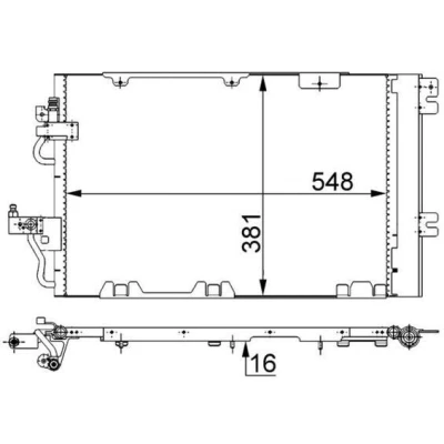 Afbeelding van MAHLE ORIGINAL AC 375 000S Condensor Airco Met droger 14 13,7 554 OPEL: Zafira B, Astra H GTC, Hatchback