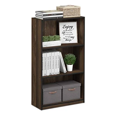 Afbeelding van Furinno Boekenkast, Hout, Colombia notenhout zwart, Eén maat