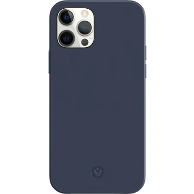 Afbeelding van Valenta Leather Back Cover Snap Luxe Apple iPhone 12/12 Pro Blue