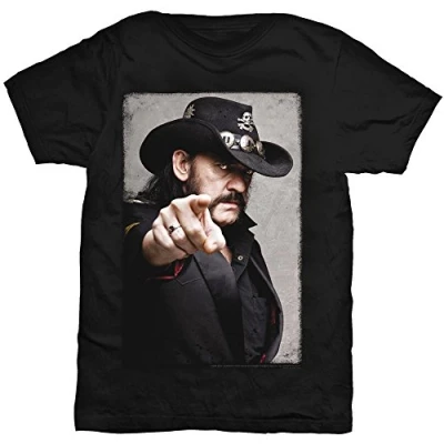 Afbeelding van Lemmy Kilmister Pointing Photo Heren T shirt S Zwart