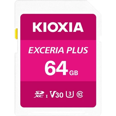 Afbeelding van Kioxia EXCERIA PLUS SDXC kaart 64 GB UHS I, v30 Video Speed Class