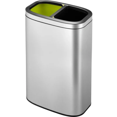 Afbeelding van Afvalbak OLI Cube 2x20 L matzilverkleurig