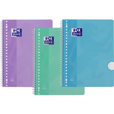 Afbeelding van Collegeblok Oxford School A4+ 23 gaats lijn 80vel pastel assorti