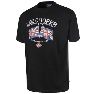 Afbeelding van Lee Cooper LCTS012 Werk Mannen Klassieke Grafische Print Soft Touch T Shirt Lichtgewicht Workwear Top, Zwart, Large