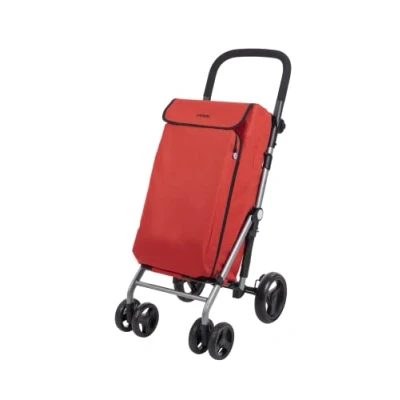 Afbeelding van Carlett LITE Duo Cooler Boodschappentrolley Koelvak 4 wielen Opvouwbaar 48L + 10L Rood