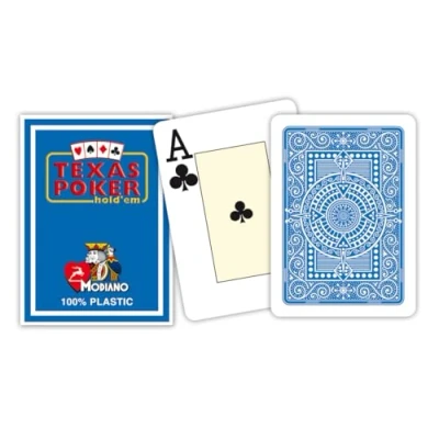 Afbeelding van Modiano poker speelkaarten lichtblauw 2 index