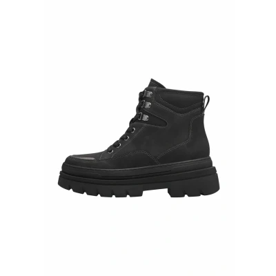 Afbeelding van Marco Tozzi Enkellaarsjes met plateauzool, Dames, Maat: 42, Black comb Textiel/ synthetisch