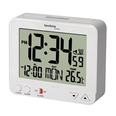 Image de Techno Line WT 195 WHITE radiopiloté(e) réveil blanc Heures de 1
