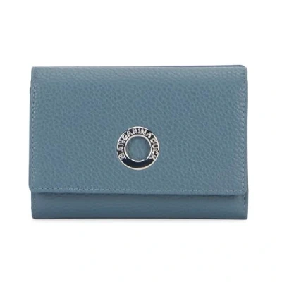 Afbeelding van MANDARINA DUCK portemonnee Mellow Leather Wallet with Flap Iron petrol