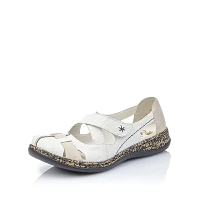 Afbeelding van Rieker 46367 Gesloten ballerina&#039;s Vrouw, Wit Grijs 80