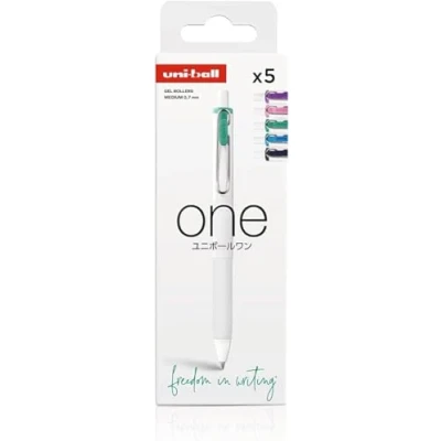 Afbeelding van Uni Ball One gelpennen electric kleuren medium 0,7 mm set van 5