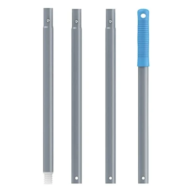 Afbeelding van Ramenwasser met Telescoopsteel (146cm) Raamtrekker voor Douche spiegel &amp; Auto Glas, grijs/blauw