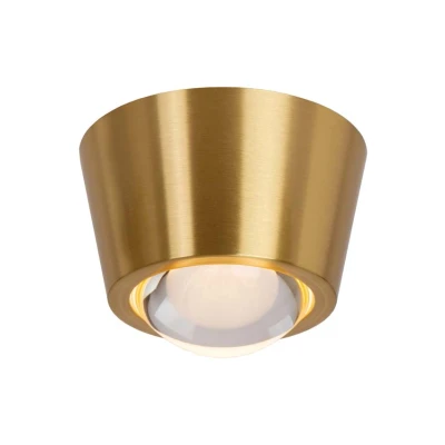 Afbeelding van Lucide RIGON Plafonnière Ø 9 cm LED 1x7W 3000K Mat Goud / Messing