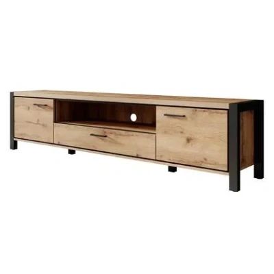 Afbeelding van Meubella TV Meubel Acapulco Eiken Zwart 210 cm