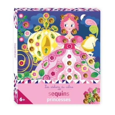 Afbeelding van SEQUINS PRINCESSES MINI BOITE (AVEC 3 TABLEAUX DE FORMES D