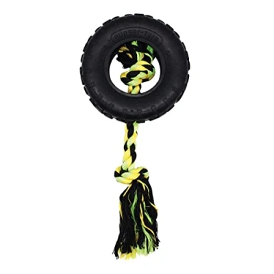 Afbeelding van Happy Pet Grrrelli Tyre Tugger Zwart / Groen 36X14X4 CM (407849)