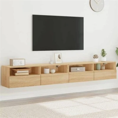 Afbeelding van vidaXL Tv wandmeubels 2 st 100x30x30 cm hout sonoma eikenkleurig