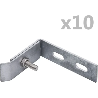 Afbeelding van Wand hoekverbinding 10 sets zilverkleurig