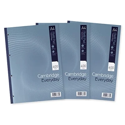 Afbeelding van Cambridge 3 blokken gelinieerd A4 en marge, 400 pagina&#039;s, blauw