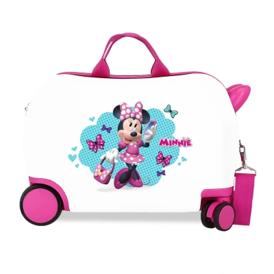 Afbeelding van Minnie Mouse meisjes ABS rol zit koffer wit roze