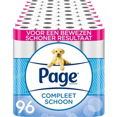 Afbeelding van Page toiletpapier 96 rollen Compleet Schoon wc papier met een vleugje katoen
