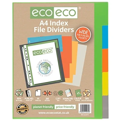 Afbeelding van eco Eco072 Register A4, 50% gerecycled, 5 stuks