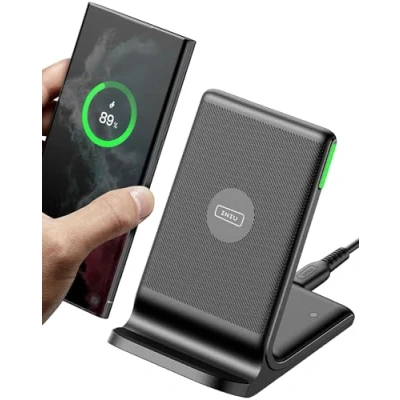 Afbeelding van INIU 15 W draadloze oplader, Qi gecertificeerd, snellader, compatibel met iPhone 13 12 Pro Mini Max XR XS X 8 Samsung Galaxy S22 S21 S20 S10 Note 20 Google