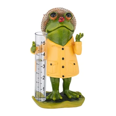 Afbeelding van Relaxdays regenmeter kikker pluviometer vorstbestendig regenwatermeter 12 cm tuin