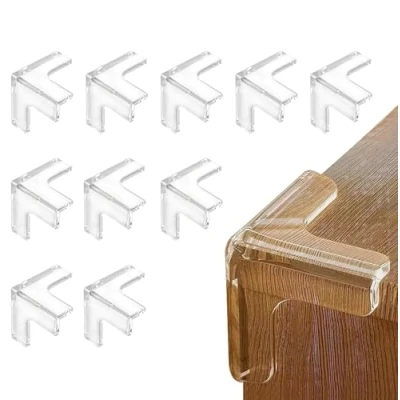 Afbeelding van HoneyHolly Lot de 10 protections d&#039;angle pour enfants, en caoutchouc, sécurité, maison, avec superglue, mise à jour, table meubles