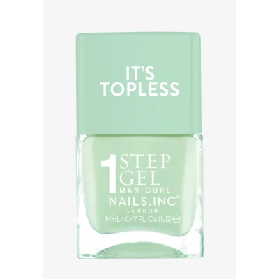 Afbeelding van Nails Inc Topless Camilla (soft green) UV vrije gelnagellak manicure in 1 stap tot 8 dagen sneldrogend veganistisch &amp; 21 vrij voor kinderen en volwassenen zonder basis of toplaag