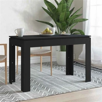Afbeelding van Eettafel 120x60x76 cm bewerkt hout zwart